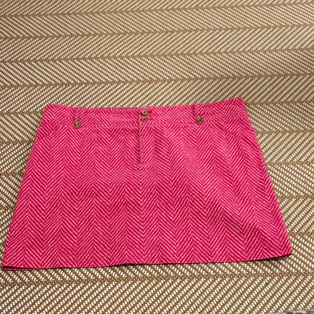 Lilly Pulitzer Hot Pink Herringbone Mini Skirt